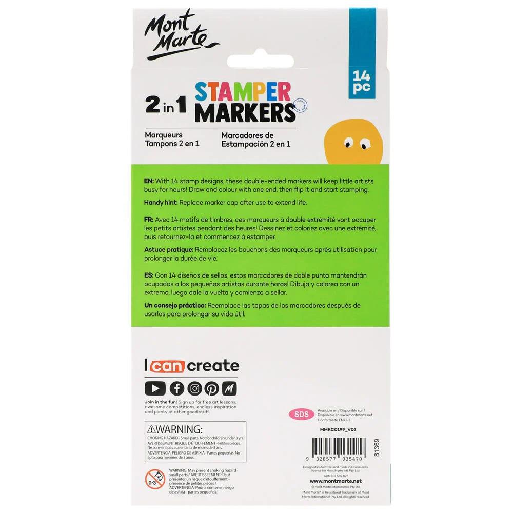 2 in 1 Stamper Markers 14pc - Mont Marte - Glowish