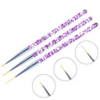 3pcs Acrylic Glitter Nail Art Liner Brush - Glowish