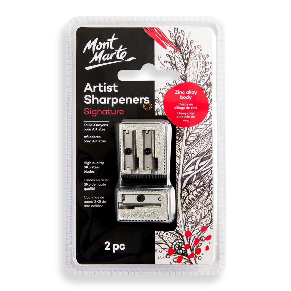 Artists Sharpener Set Zinc Alloy 2pce - Mont Marte - Glowish