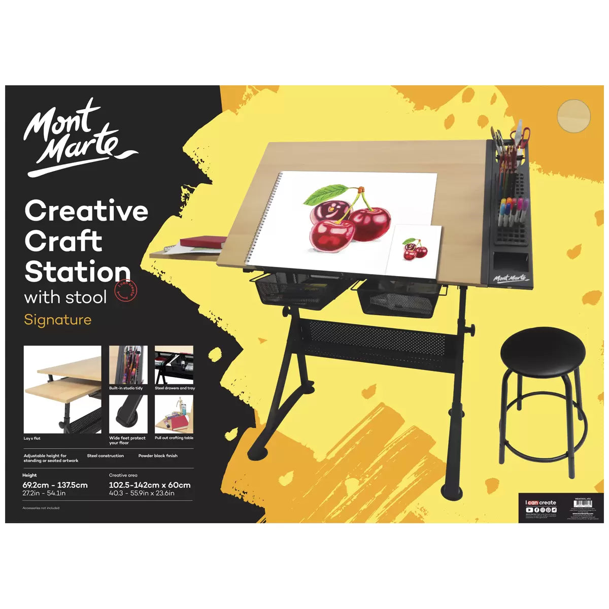 Creative Art Station Signature (floor Standing) Table + Chair - Mont Marte