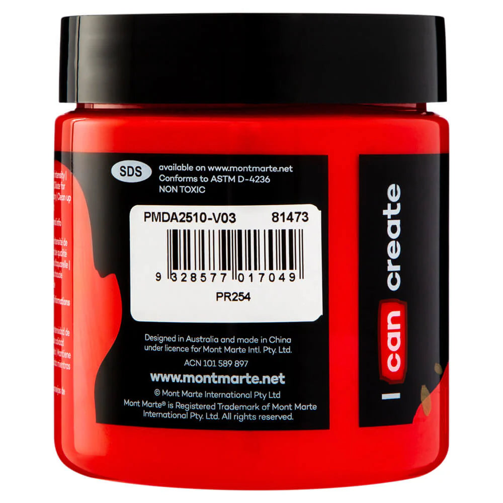Dimension Acrylic Premium 250ml - Brilliant Red - Mont Marte - Glowish