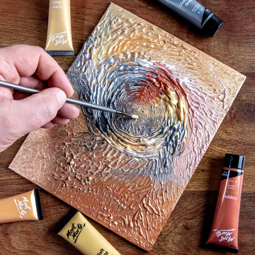 Gold and Silver Acrylic Paint Set Signature 12pc x 36ml - Mont Marte - Glowish