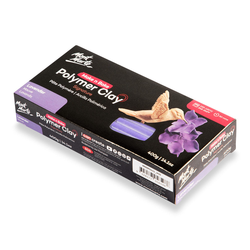 Make n Bake Polymer Clay Signature 400g Lavender - Mont Marte - Glowish