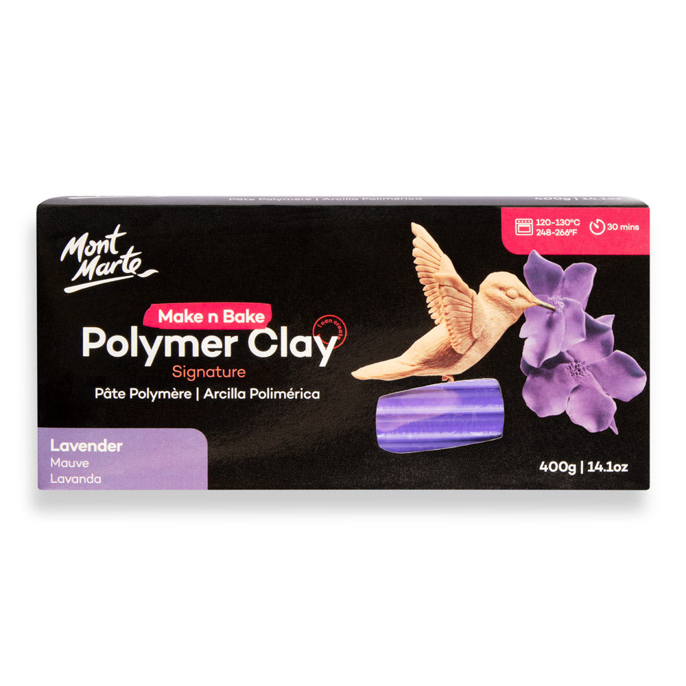 Make n Bake Polymer Clay Signature 400g Lavender - Mont Marte - Glowish
