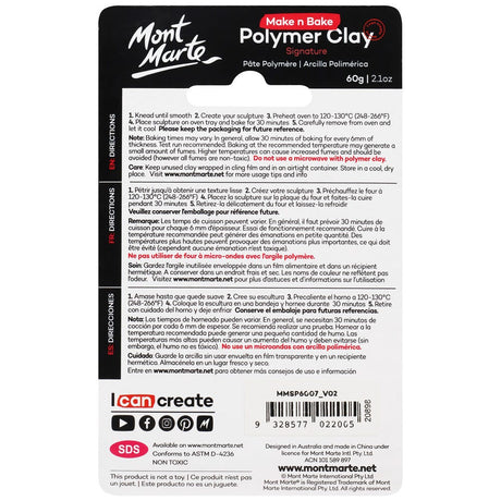 Make n Bake Polymer Clay Signature 60g - Umber Mont Marte - Glowish