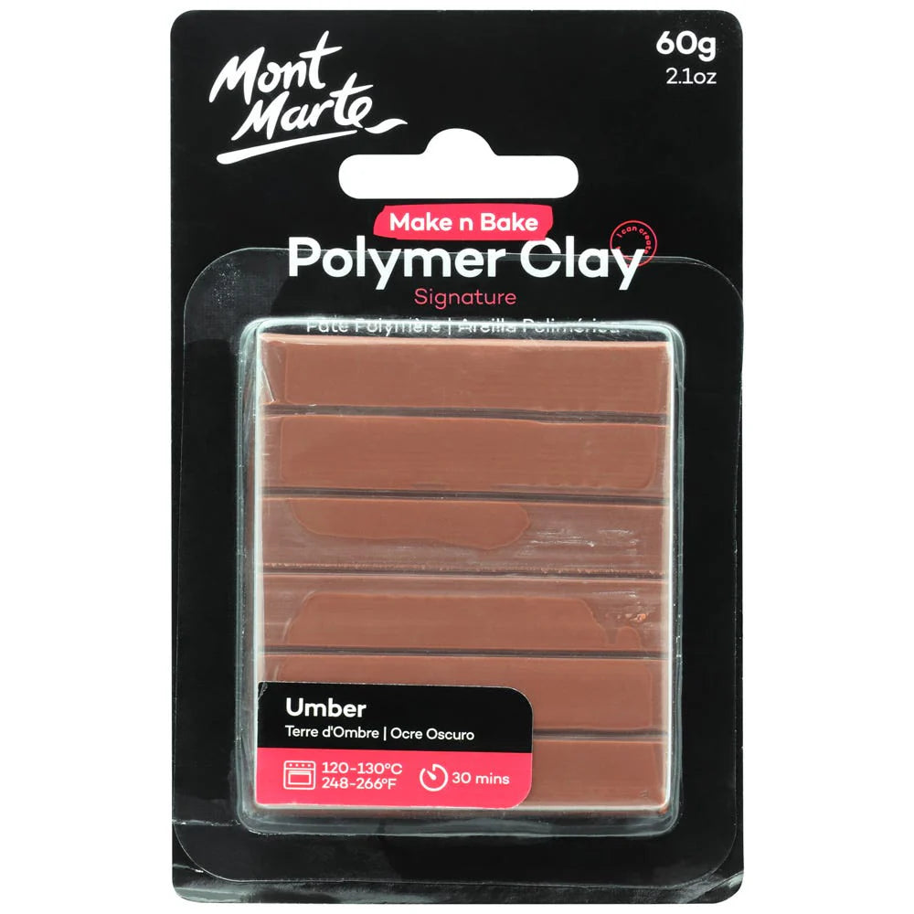 Make n Bake Polymer Clay Signature 60g - Umber Mont Marte - Glowish