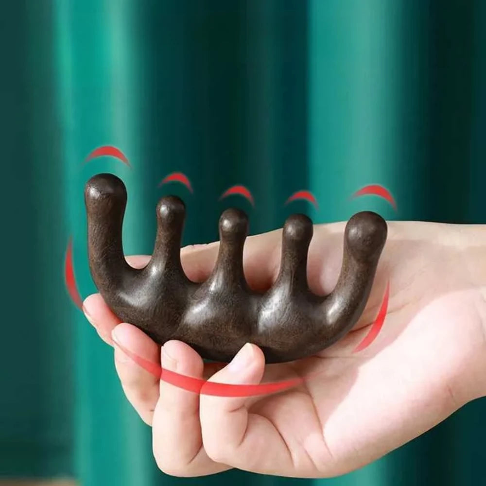 Meridian Massage Comb - 5 Teeth Handleless Acupressure Comb - Glowish