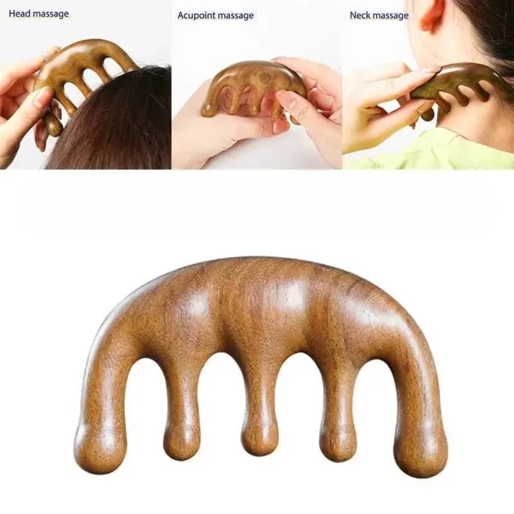 Meridian Massage Comb - 5 Teeth Handleless Acupressure Comb - Glowish