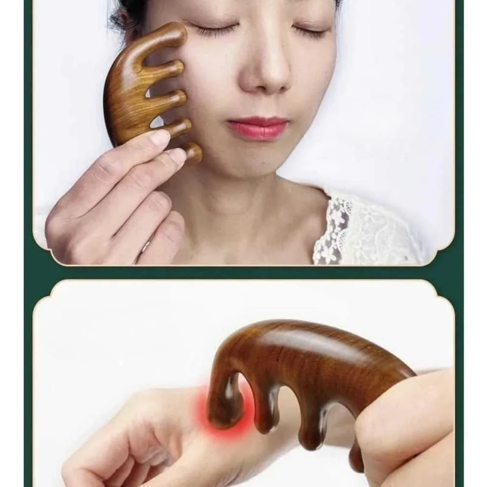 Meridian Massage Comb - 5 Teeth Handleless Acupressure Comb - Glowish