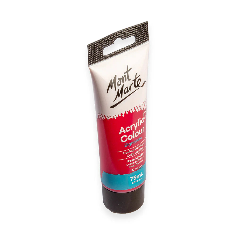 Mont Marte Studio Acrylic Paint Tube 75ml - Rose Madder