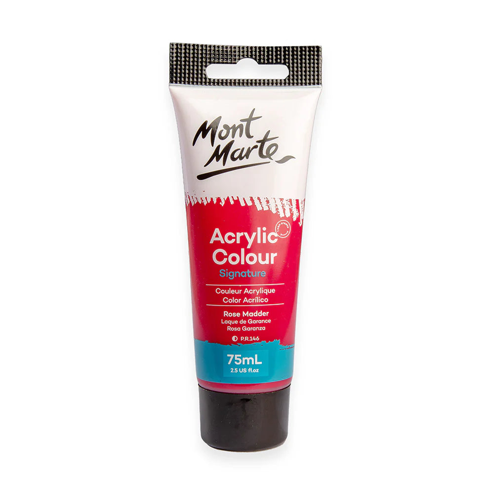 Mont Marte Studio Acrylic Paint Tube 75ml - Rose Madder