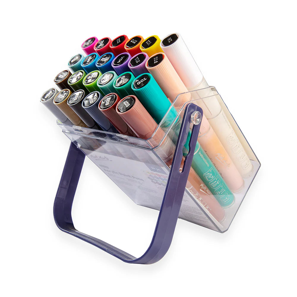 Mont Marte Acrylic Paint Pens Broad Tip in Case 24pc - Glowish