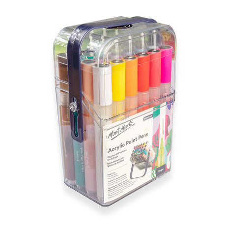 Mont Marte Acrylic Paint Pens Broad Tip in Case 24pc - Glowish