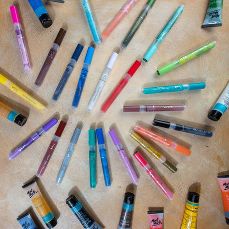 Mont Marte Acrylic Paint Pens Broad Tip in Case 24pc - Glowish
