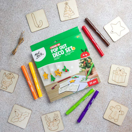 Mont Marte Colour Me Pop Out Deco Set 22pc - Christmas - Glowish