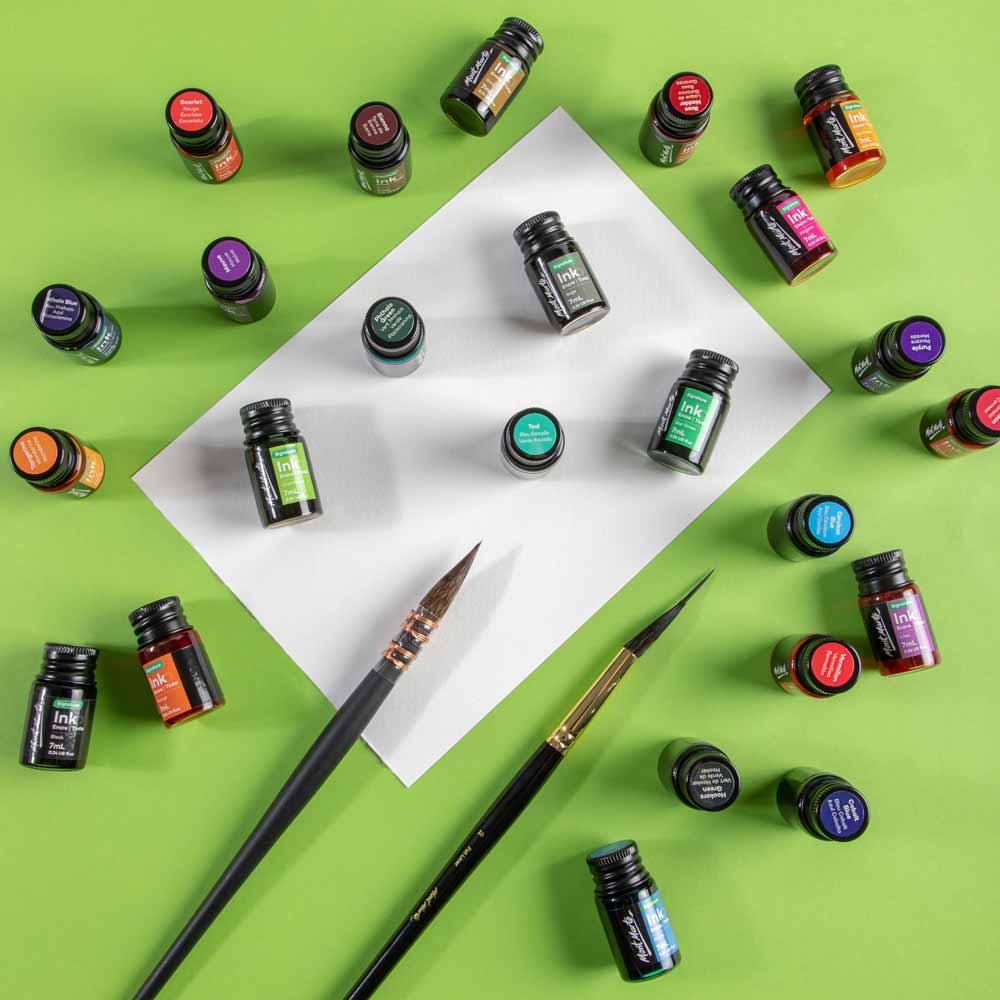 Drawing Ink Colours Signature 24pc x 7ml (0.24 US fl.oz) - Mont Marte - Glowish