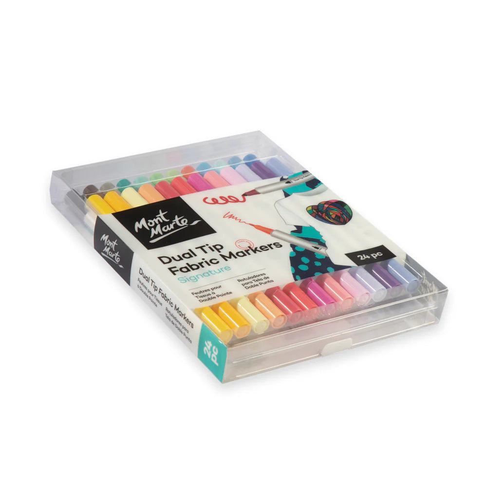 Dual Tip Fabric Markers Signature 24pc - Mont Marte - Glowish