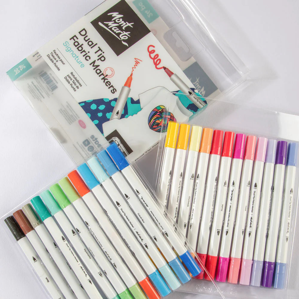 Dual Tip Fabric Markers Signature 24pc - Mont Marte - Glowish