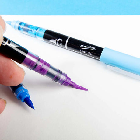 Flexi Tip Acrylic Paint Pens Premium 12pc - Mont Marte - Glowish