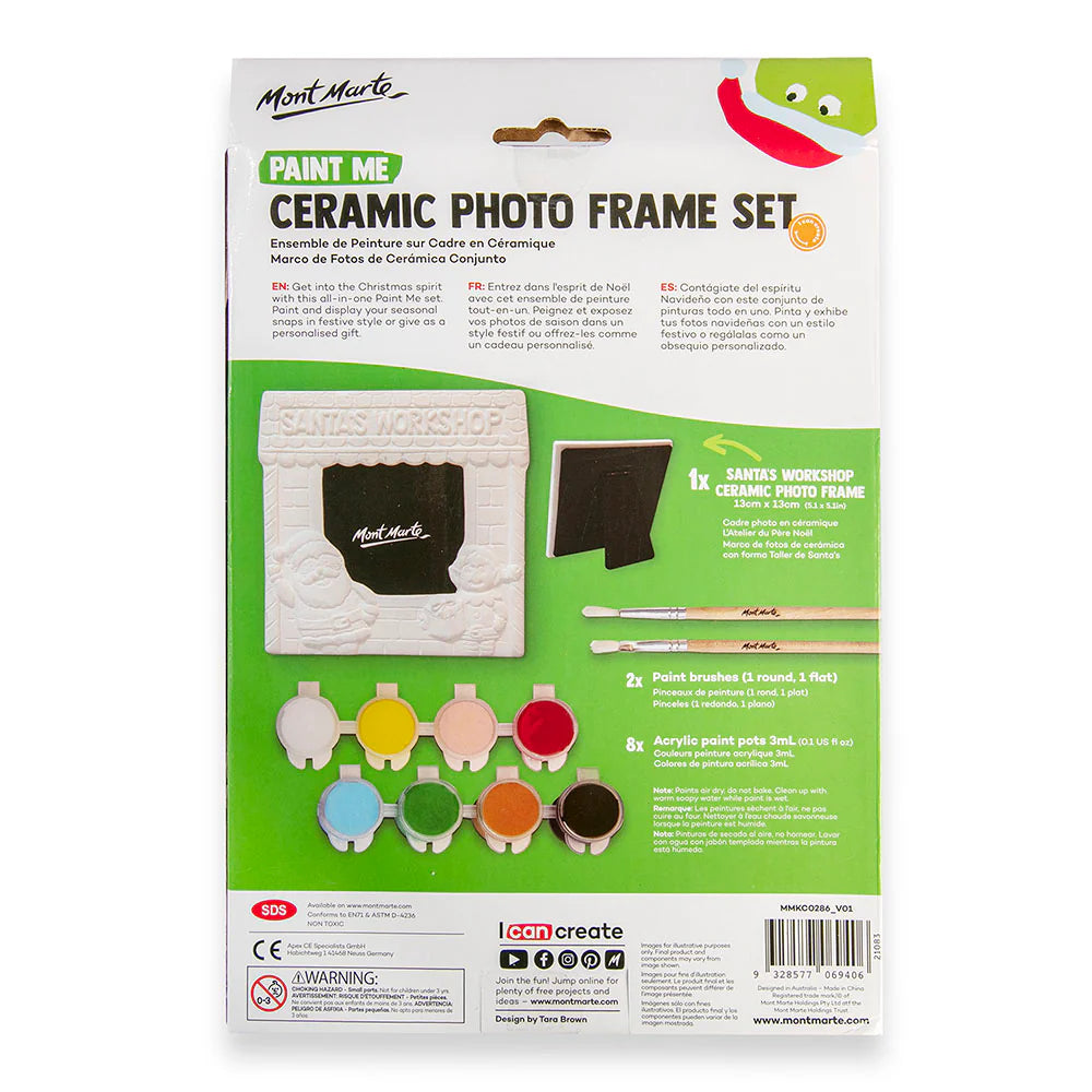 Paint Me Ceramic Photo Frame Set 11pc - Santa's Workshop - Mont Marte - Glowish