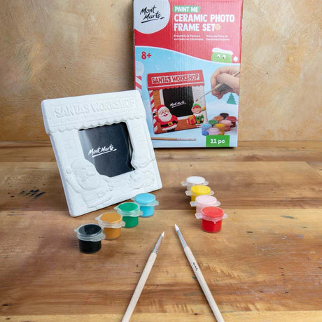 Paint Me Ceramic Photo Frame Set 11pc - Santa's Workshop - Mont Marte - Glowish
