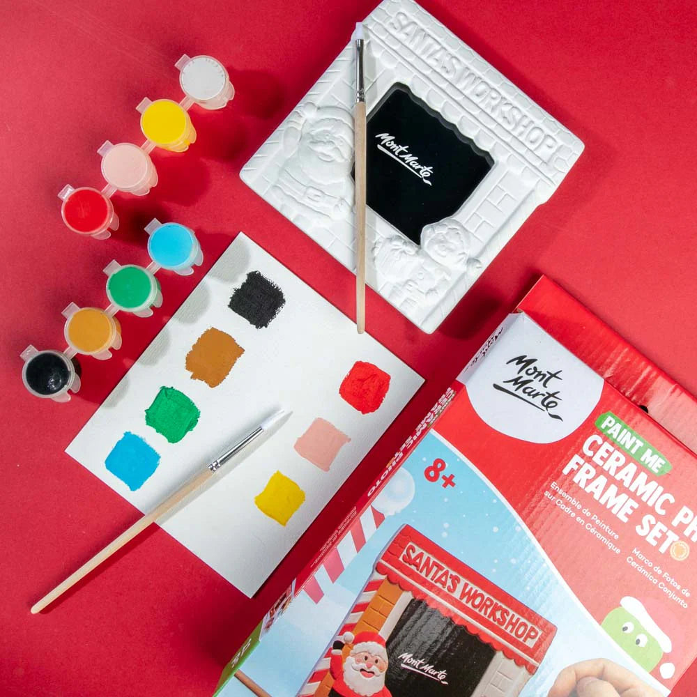 Paint Me Ceramic Photo Frame Set 11pc - Santa's Workshop - Mont Marte - Glowish