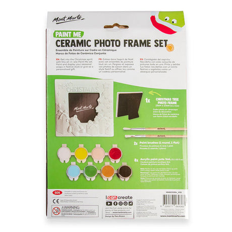 Paint Me Ceramic Photo Frame Set 11pc - Christmas Tree - Mont Marte - Glowish