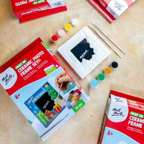 Paint Me Ceramic Photo Frame Set 11pc - Christmas Tree - Mont Marte - Glowish