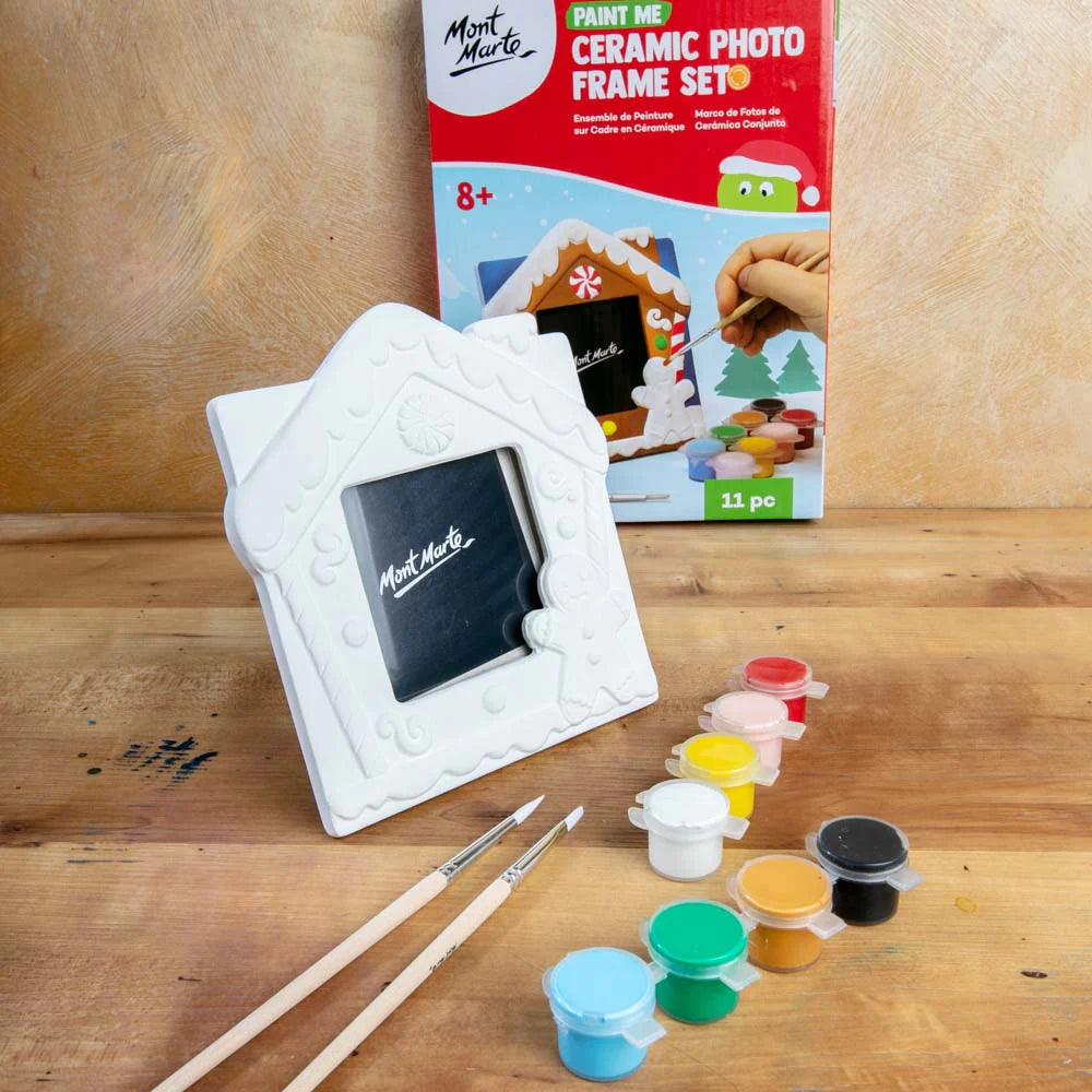 Paint Me Ceramic Photo Frame Set 11pc - Gingerbread - Mont Marte - Glowish