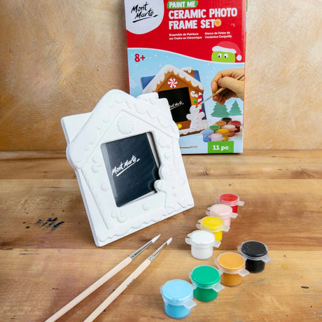 Paint Me Ceramic Photo Frame Set 11pc - Gingerbread - Mont Marte - Glowish