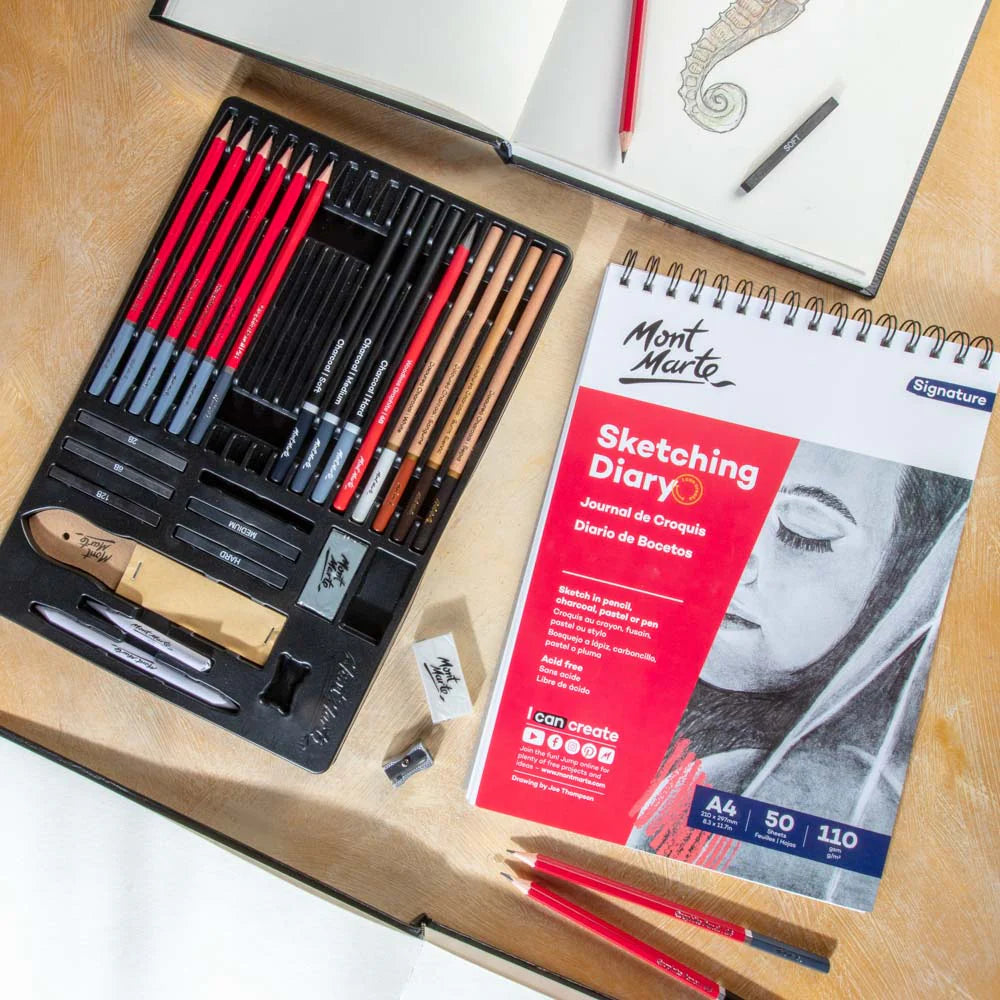 Sketch Drawing Set Signature 30pc - Mont Marte - Glowish