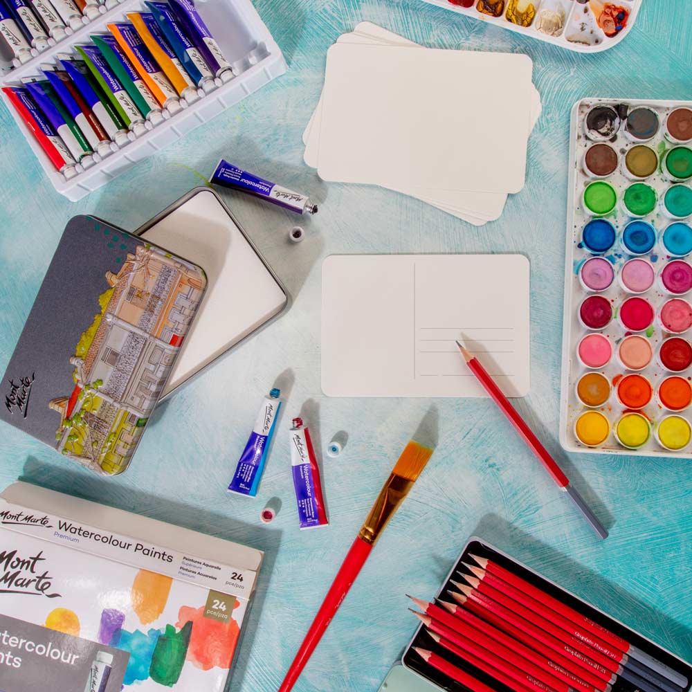 Watercolour Postcards Premium 300gsm 24 Cards 15.2 x 10.2cm (6 x 4in) Mont Marte - Glowish