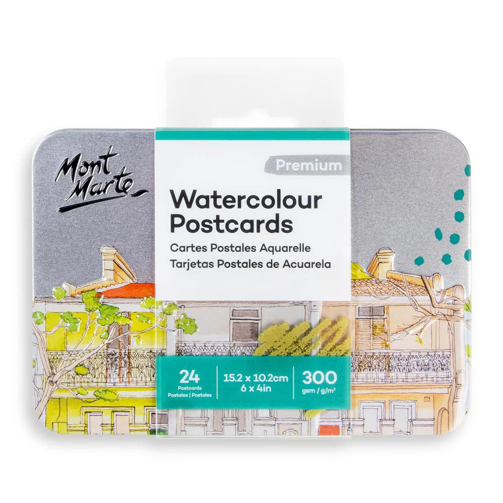 Watercolour Postcards Premium 300gsm 24 Cards 15.2 x 10.2cm (6 x 4in) Mont Marte - Glowish