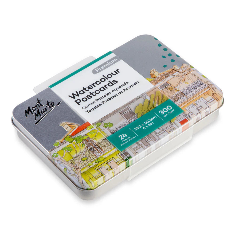 Watercolour Postcards Premium 300gsm 24 Cards 15.2 x 10.2cm (6 x 4in) Mont Marte - Glowish