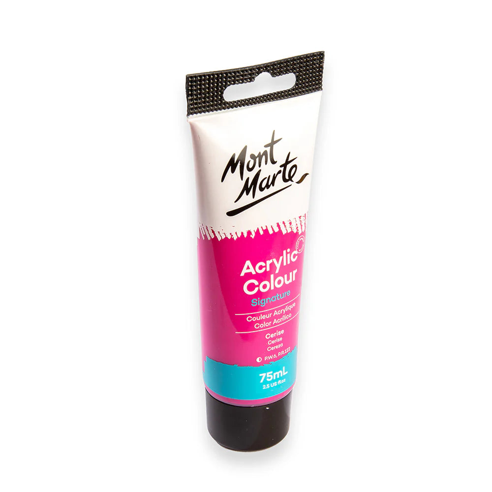 Mont Marte Studio Acrylic Paint Tube 75ml - Cerise
