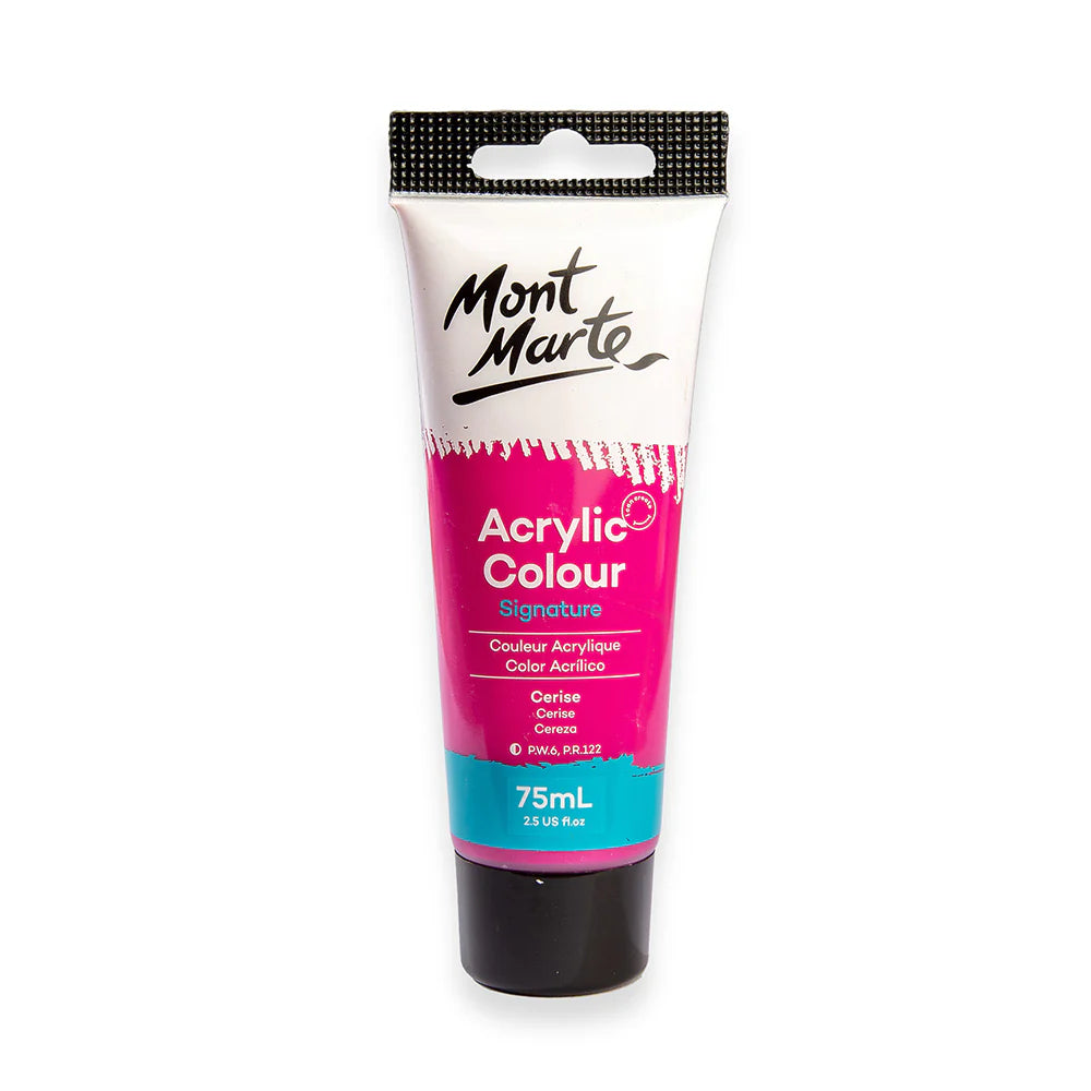 Mont Marte Studio Acrylic Paint Tube 75ml - Cerise