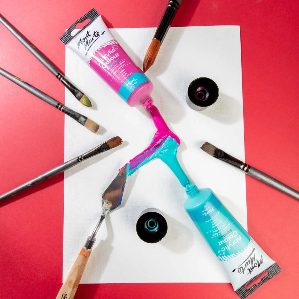 Mont Marte Studio Acrylic Paint Tube 75ml - Cerise