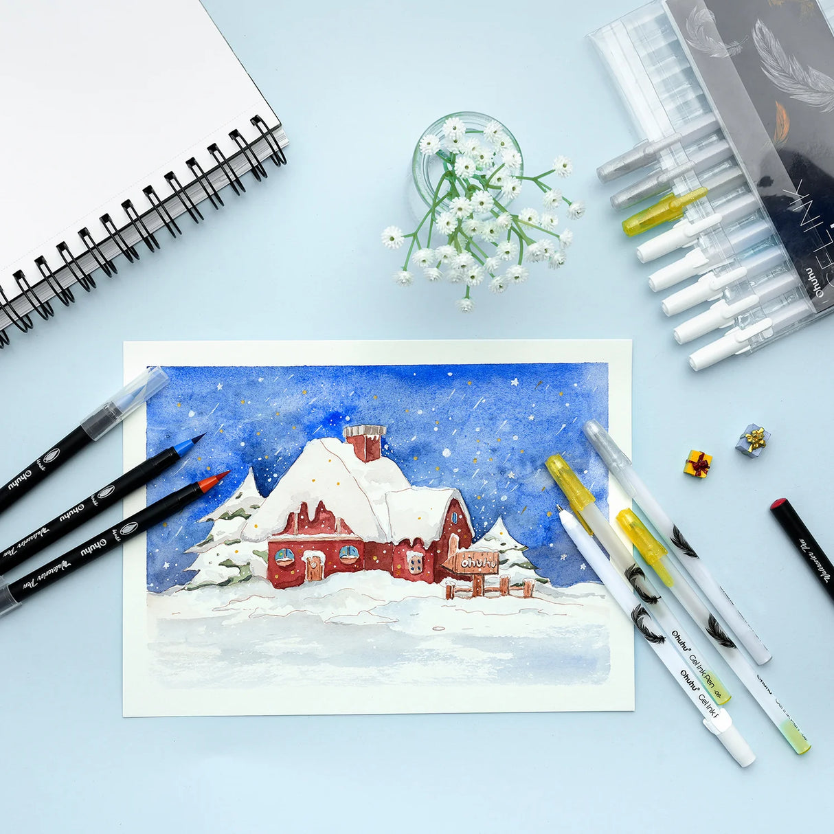 Ohuhu Gold Silver White Gel Pens: 12 Pack