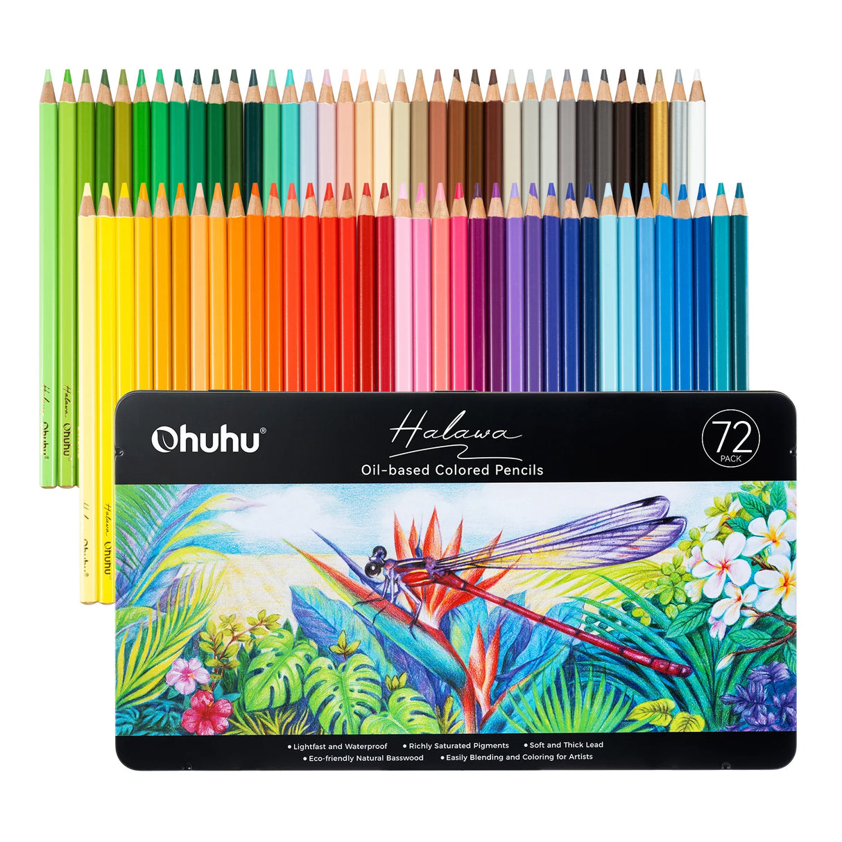 Ohuhu Halawa Series 72 Colours Oil-based Coloured Pencils