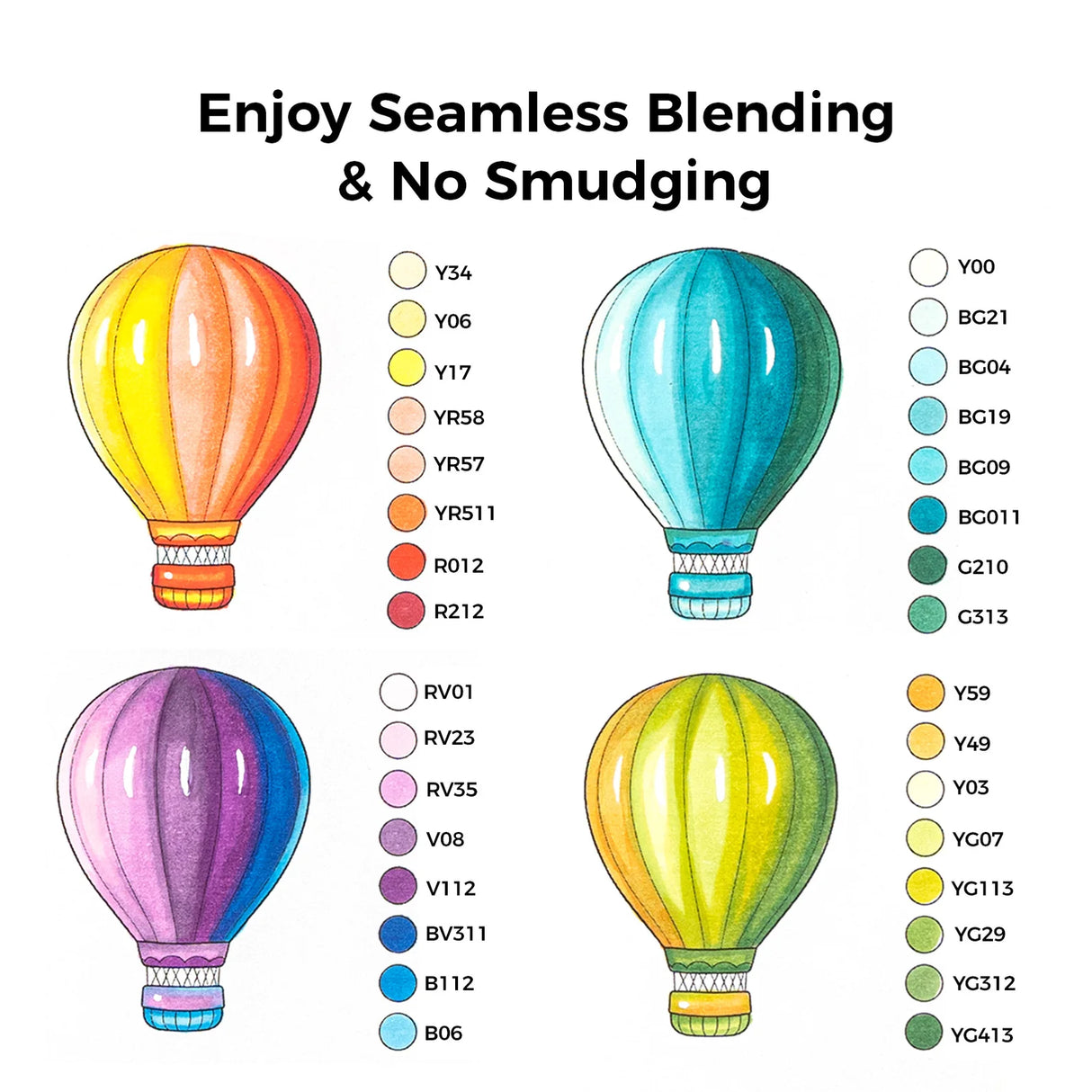 Ohuhu Honolulu B 104+1 Colourless Blender & Fine Marker Set