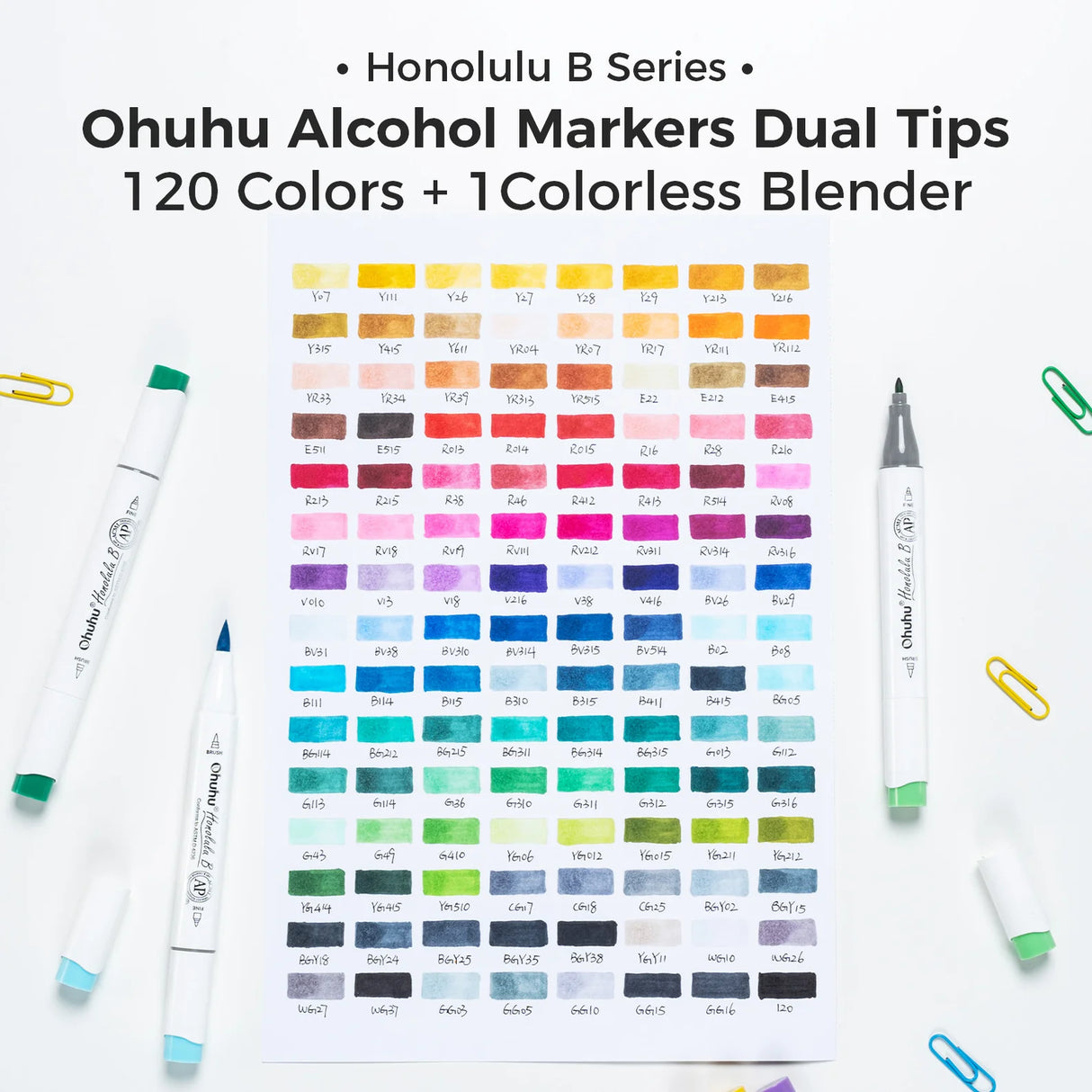 Ohuhu Honolulu B 120 Colours Brush & Fine Marker Set