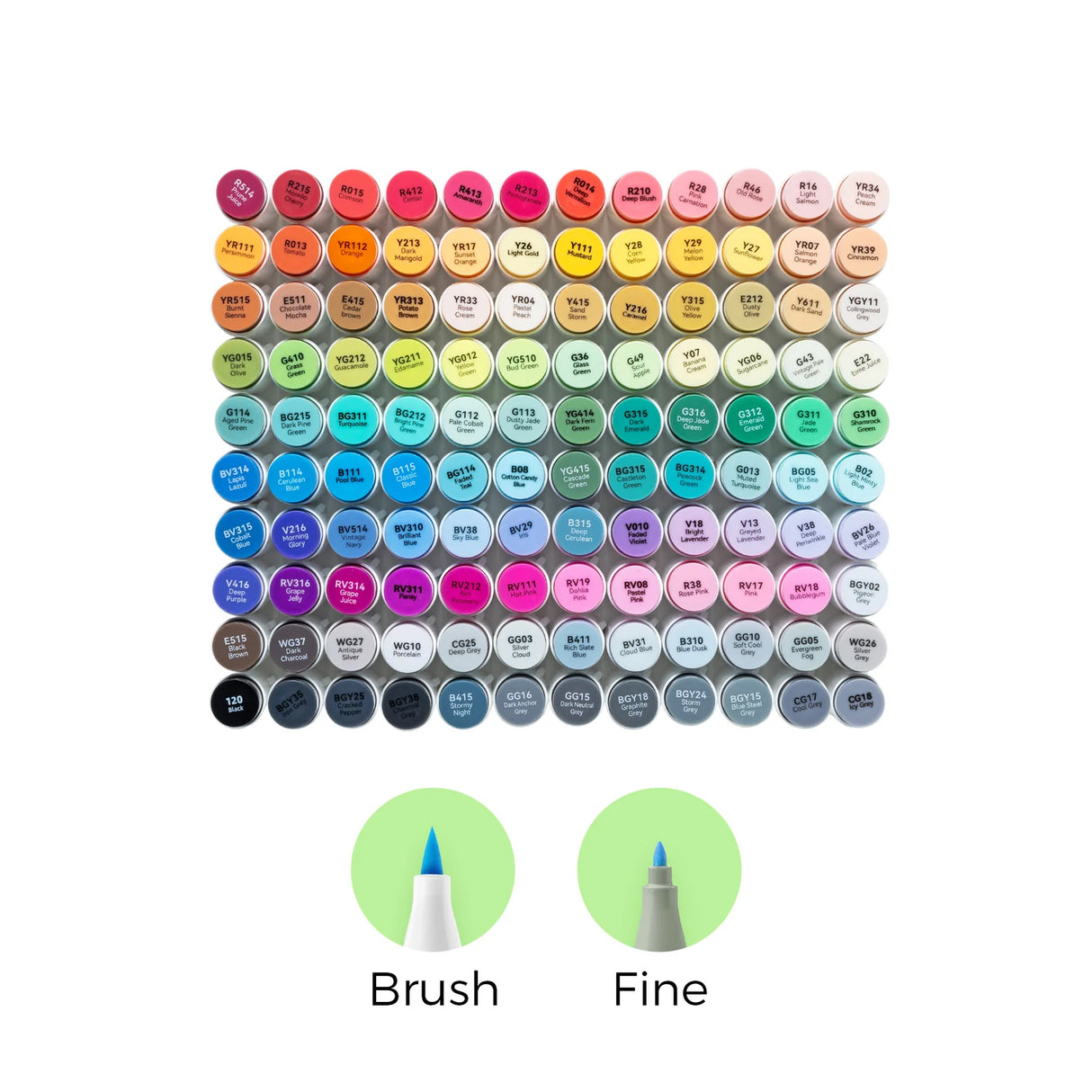 Ohuhu Honolulu B 120 Colours Brush & Fine Marker Set