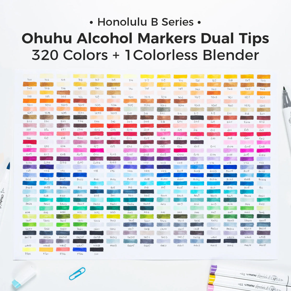 Ohuhu Honolulu B 320 Colours Dual Tip Alcohol Art Markers