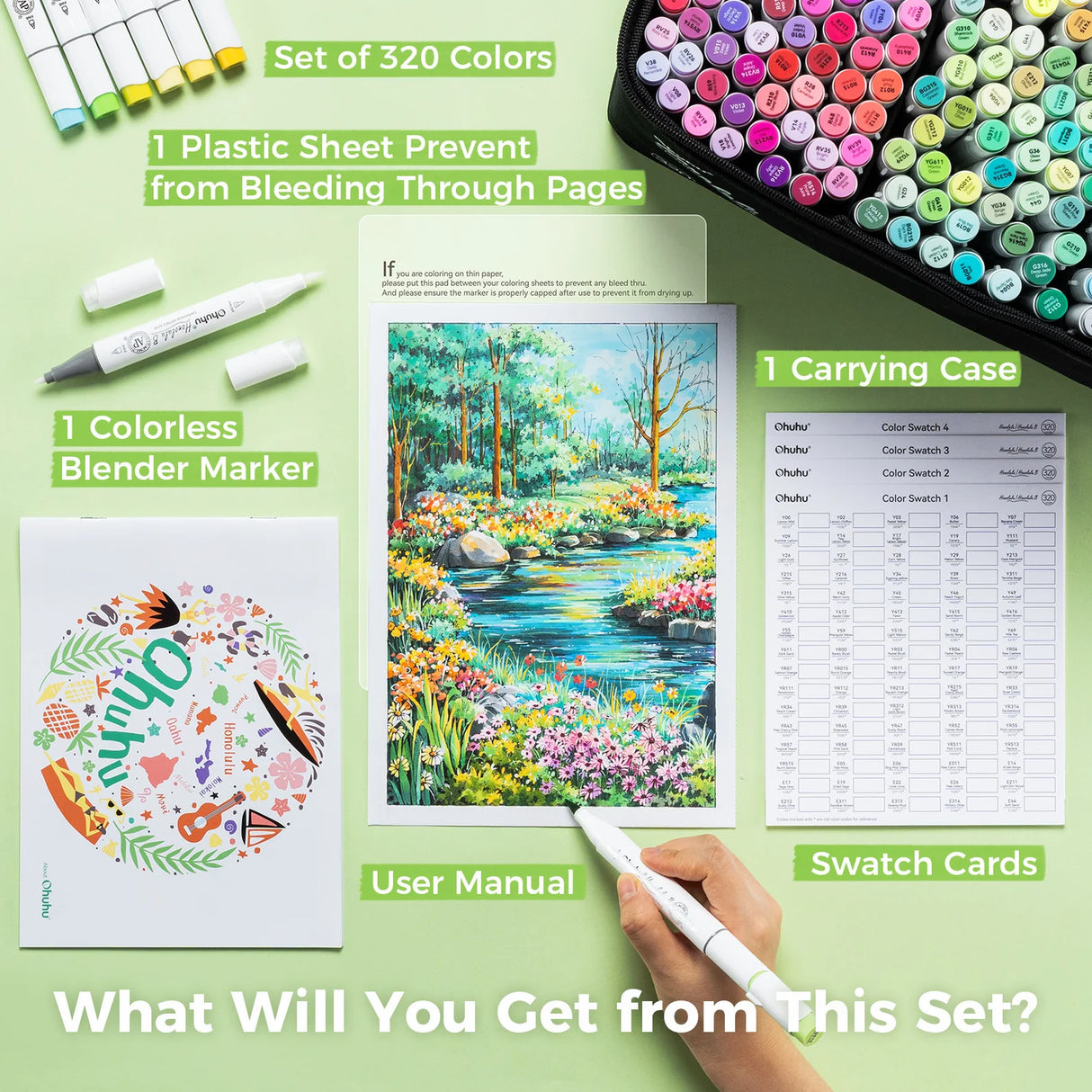 Ohuhu Honolulu B 320 Colours Dual Tip Alcohol Art Markers