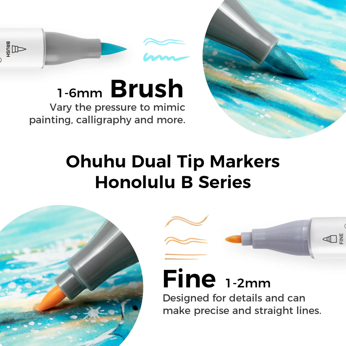 Ohuhu Honolulu B 48 Pastel Colours Marker Set