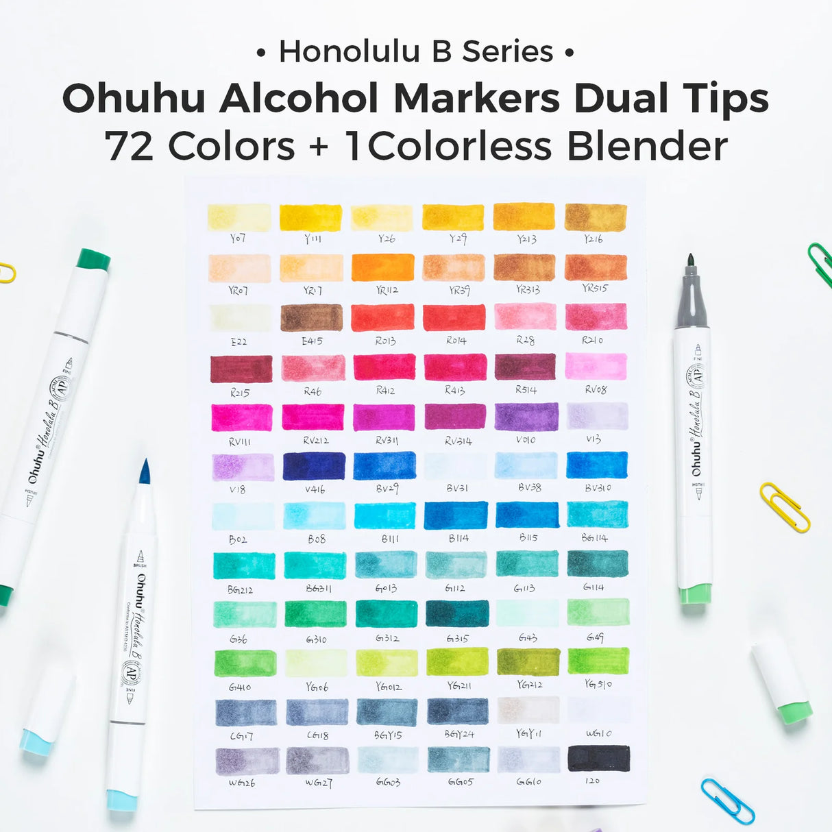 Ohuhu Honolulu B 72 Colours Brush & Fine Art Marker Set