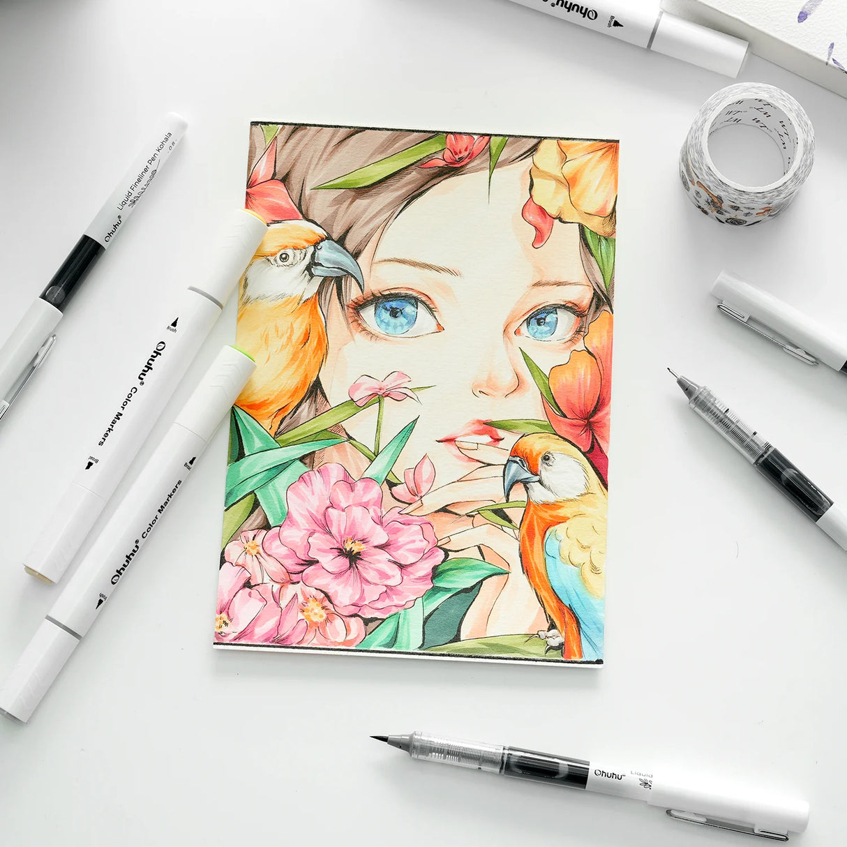 Ohuhu Kohala Liquid Fineliner Drawing Pens,9 Pack