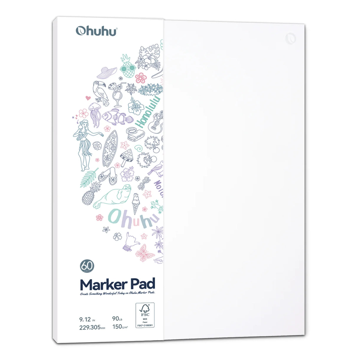 Ohuhu Marker Pad 9x12 120LB 200GSM Bleedproof Double-Sided
