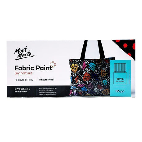 Signature Fabric Paint Set 36pc x 20ml - Mont Marte - Glowish