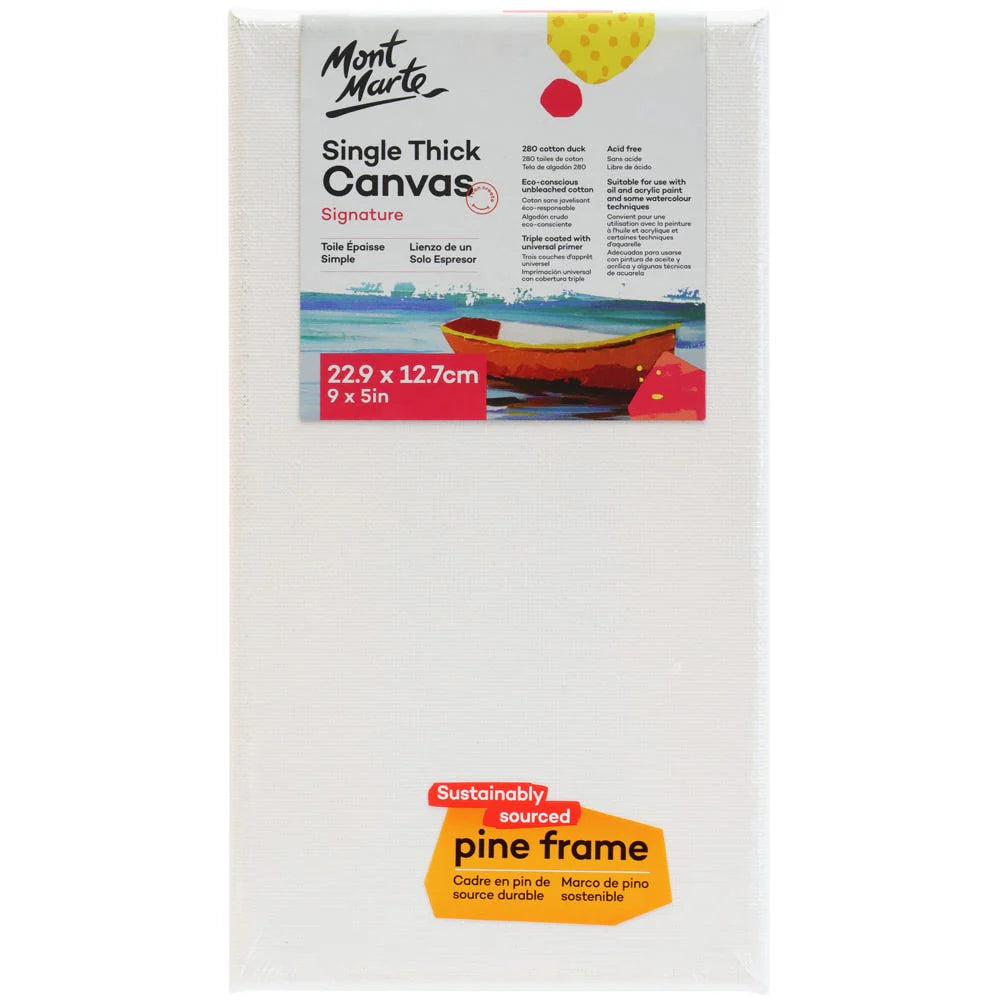Single Thick Canvas Signature 22.9 x 12.7cm (9 x 5in) - Mont Marte - Glowish